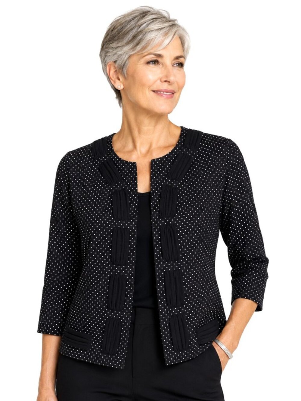 Cabi Black 5156 Seaside Chic Square Dot Jacket